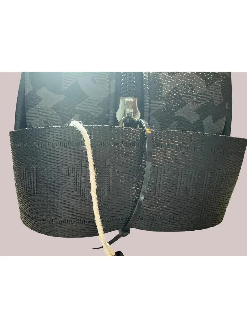 True Religion Black Monogram Patterned Zip Pouch NWT